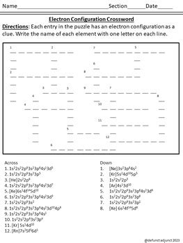 electron configuration crossword puzzle|Electron Configuration Practice Worksheet .
